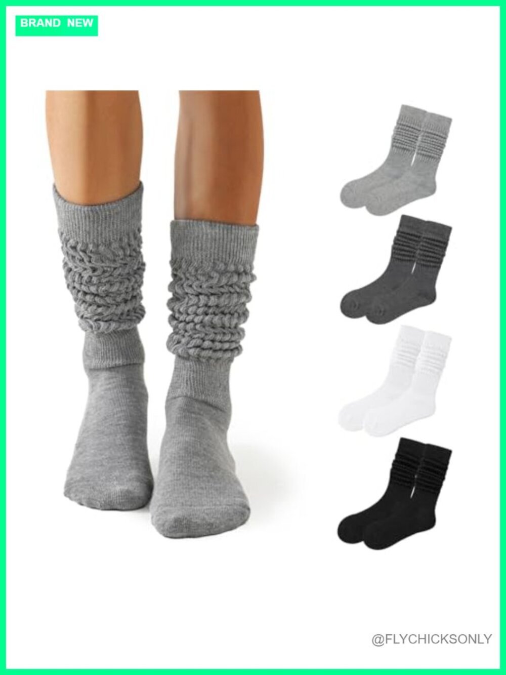 4 Pack Womens Slouch Scrunch Thigh High Boot Socks Leg Warmers Size 5-11